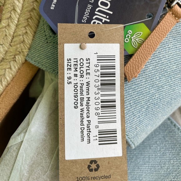 Women's 9.5 Tom’s Majorca denim blue espadrille, NEW - Picture 2 of 2